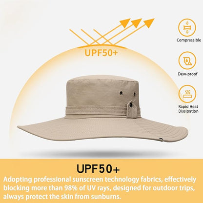Sun Hat for Men, UV Protection UPF50+, Wide Brim Bucket Hats